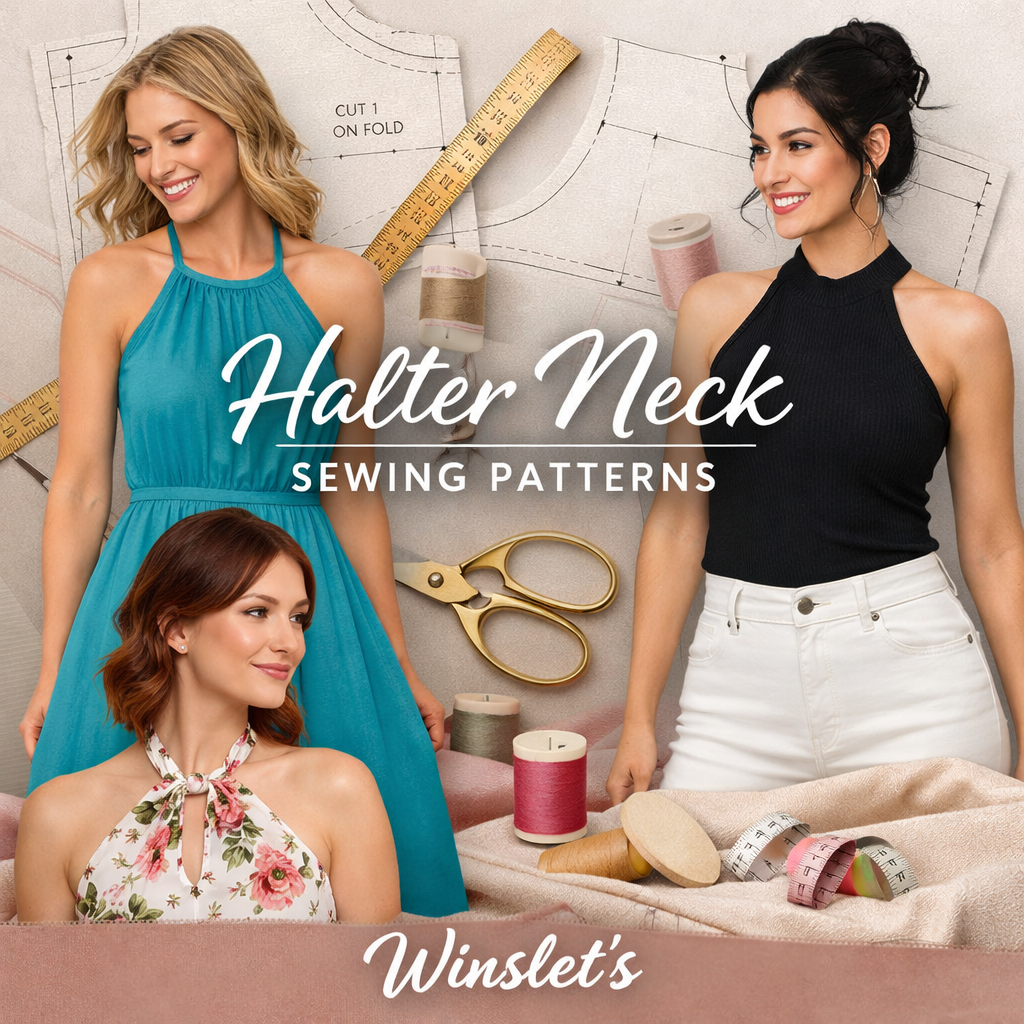 Halter Neck Sewing Patterns for Summer Tops and Dresses Winslet's Sewing Patterns Halter Neck Sewing Patterns for Summer Tops and Dresses Winslet's Sewing Patterns