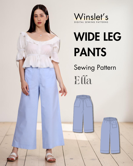 Wide Leg Pants Sewing Pattern 'Ella'