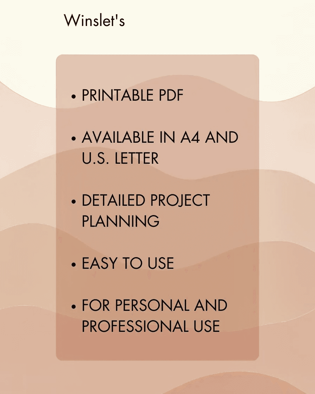 Printable sewing planner PDF in A4 and US letter sizes