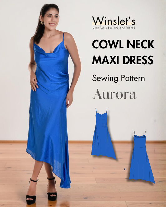 Cowl Neck Maxi Dress Sewing Pattern 'Aurora'