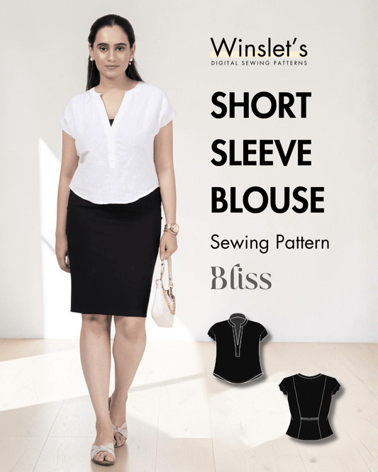 Short Sleeve Blouse Sewing Pattern 'Bliss'