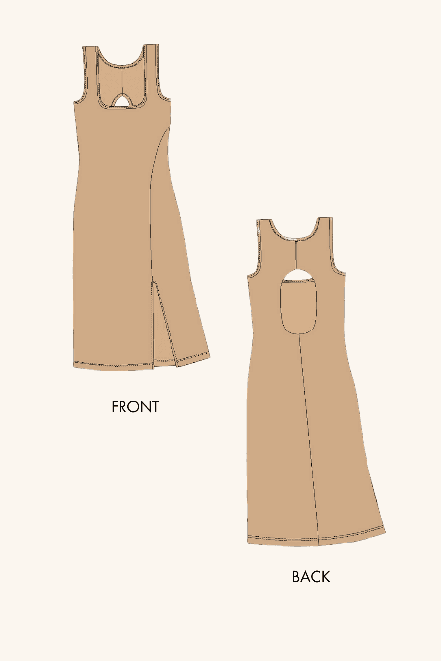 'Pamela' Cut Out Dress Sewing Pattern