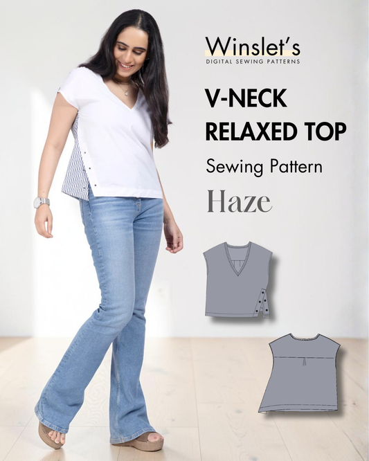 V-Neck Relaxed Top Sewing Pattern 'Haze'