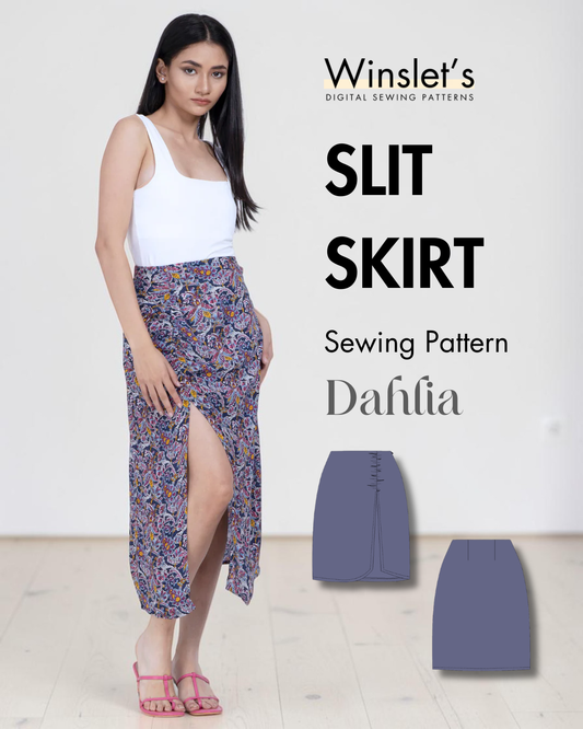 Slit Skirt Sewing Pattern 'Dahlia'