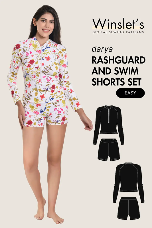 Rashguard & Swim Shorts Set Sewing Pattern 'Darya'