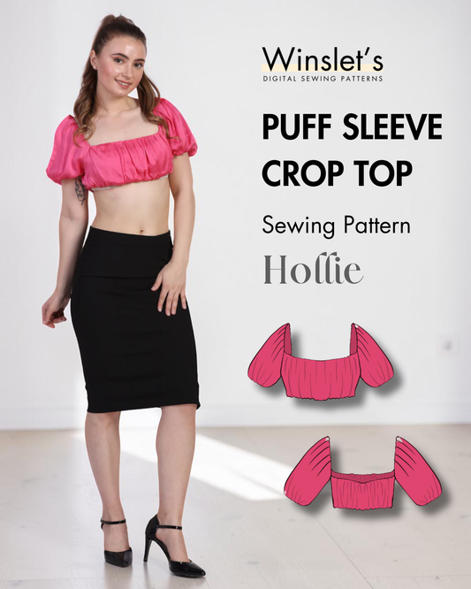 Puff Sleeve Crop Top Sewing Pattern 'Hollie'