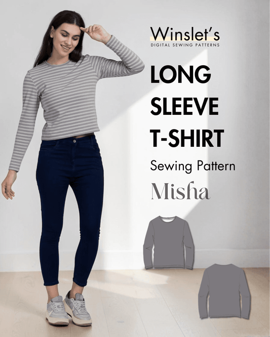 Long Sleeve T-shirt Women's PDF Top Sewing Pattern 'Misha'