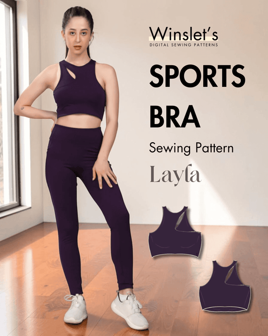 Sports bra sewing pattern 'Layla' with cut-out details