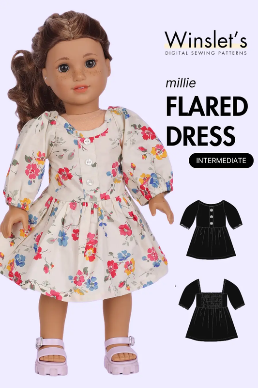 Dolls Flared Dress Sewing Pattern 'Millie'