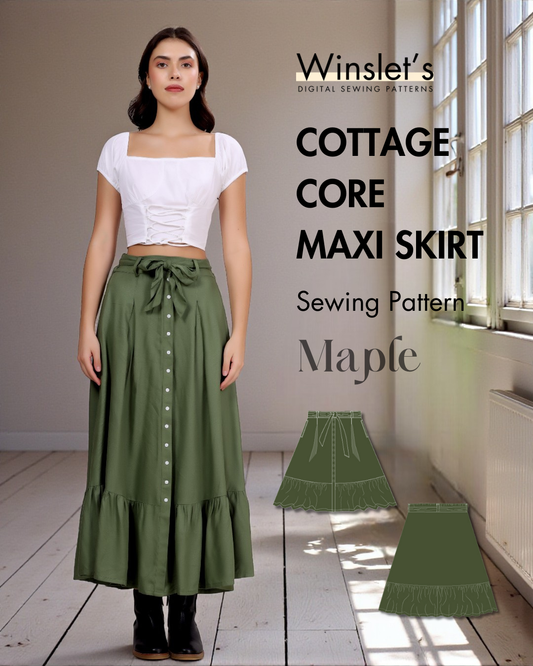 Cottagecore Maxi Skirt Sewing Pattern 'Maple'