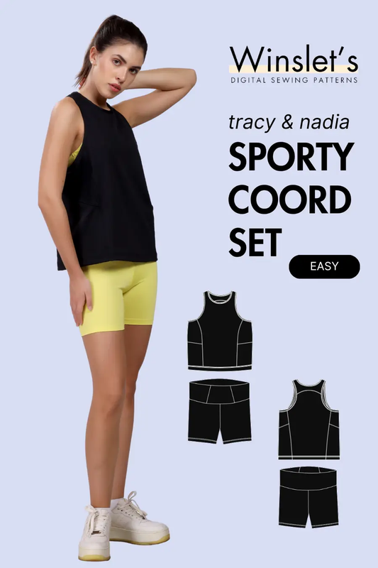Sporty Coord Set Sewing Pattern - Tank Top & Biker Shorts