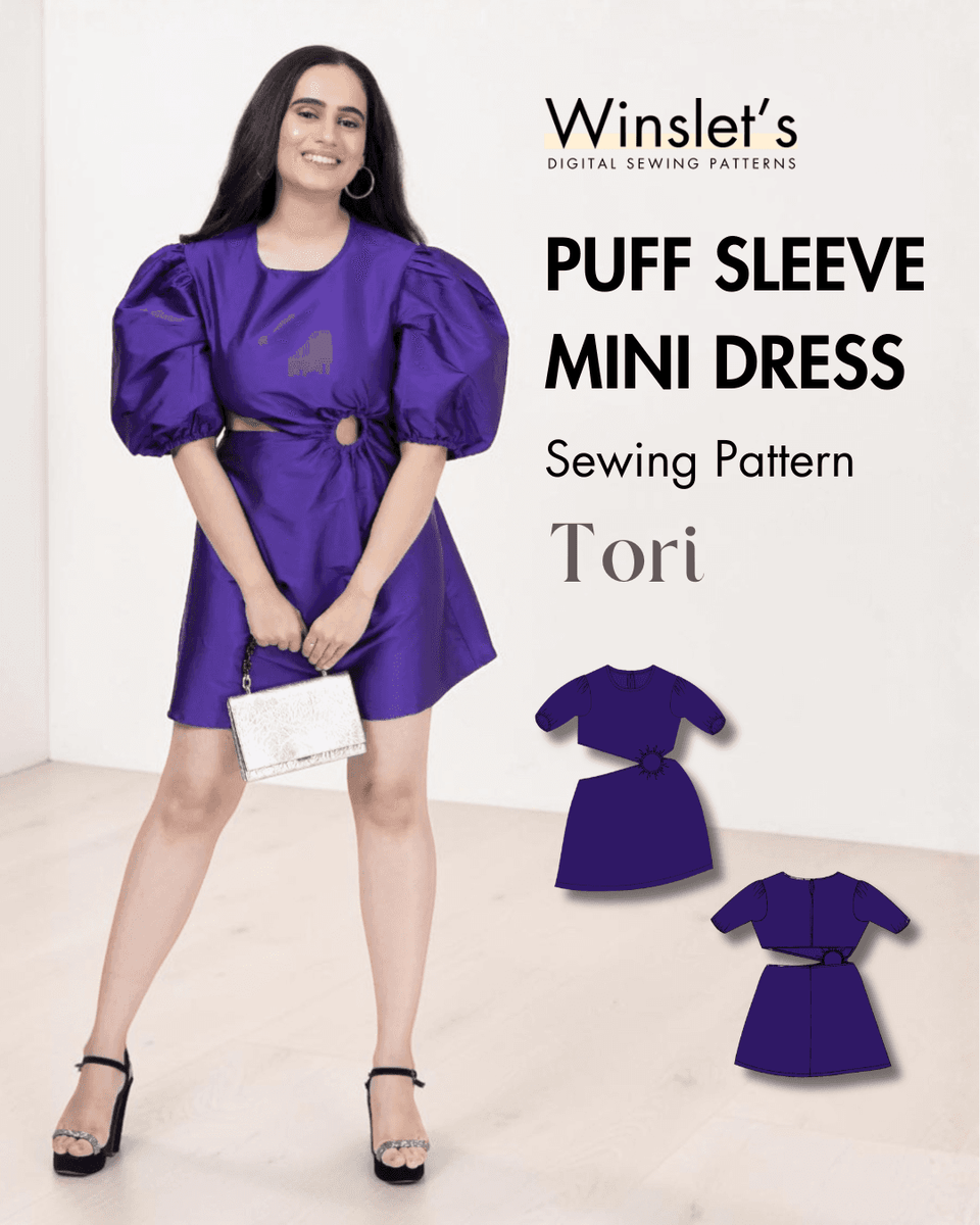 Puff Sleeve Mini Dress Sewing Pattern 'Tori'