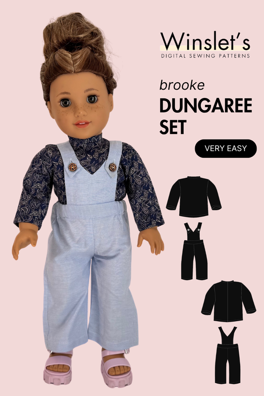 Dolls Dungaree Set Sewing Pattern 'Brooke'