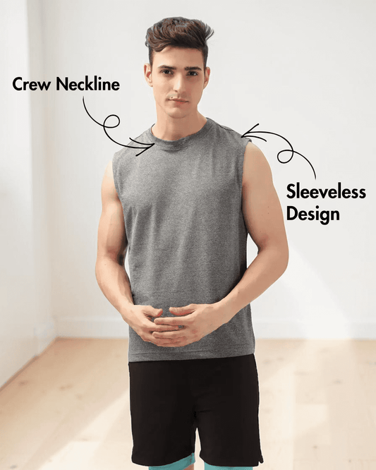 Men's sleeveless vest sewing pattern 'Freddie' with crew neckline