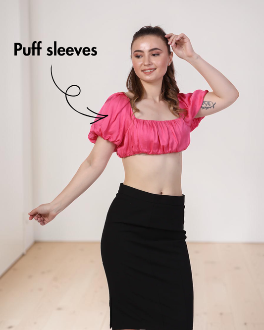 Puff Sleeve Crop Top Sewing Pattern 'Hollie'