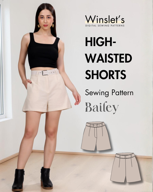 High Waisted Shorts Sewing Pattern 'Bailey'