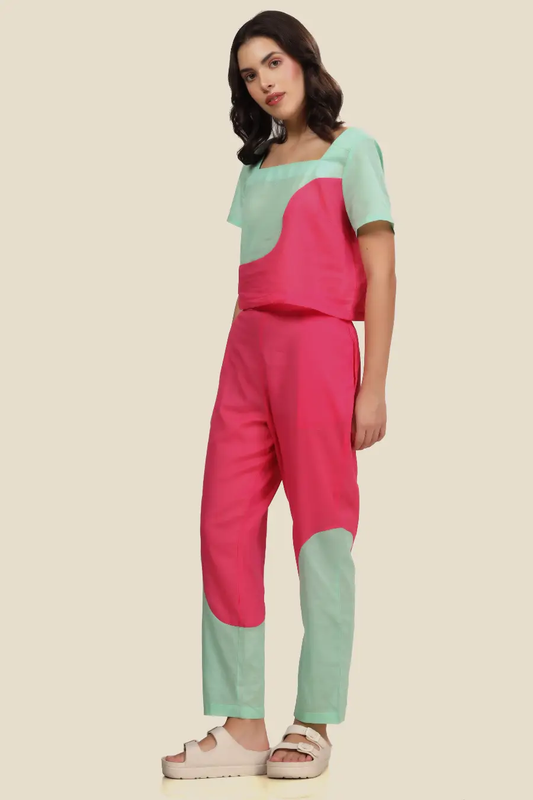Square-Neck Top and Full Length Pants Coord Set Sewing Pattern 'Mary'