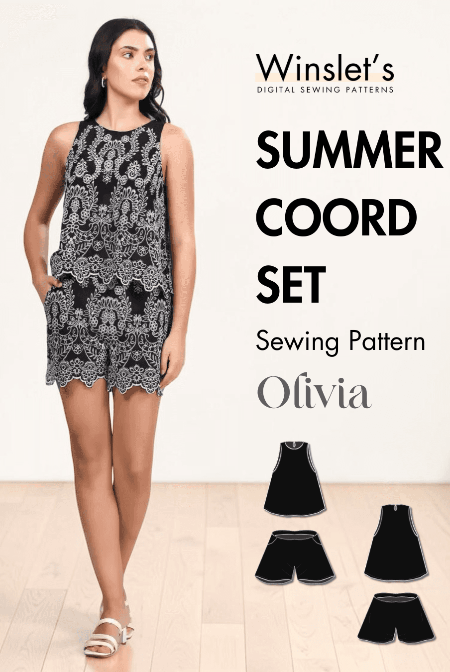 Summer Coord Set Women's PDF Sewing Pattern Olivia