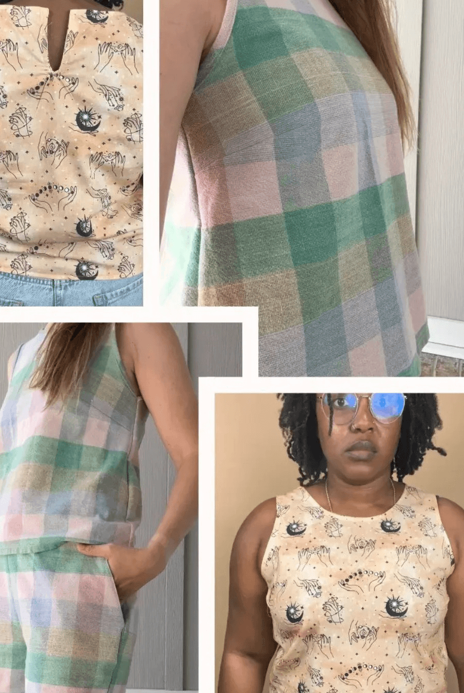 Summer Coord Set Women's PDF Sewing Pattern Olivia with high waisted shorts