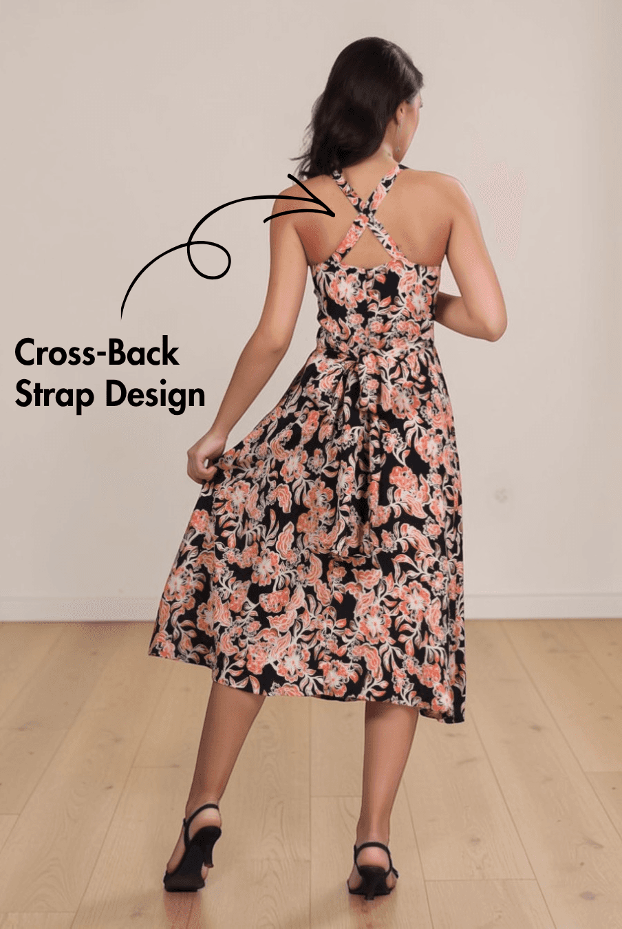 Wrap Dress Sewing Pattern with Cross-Back Strap Design