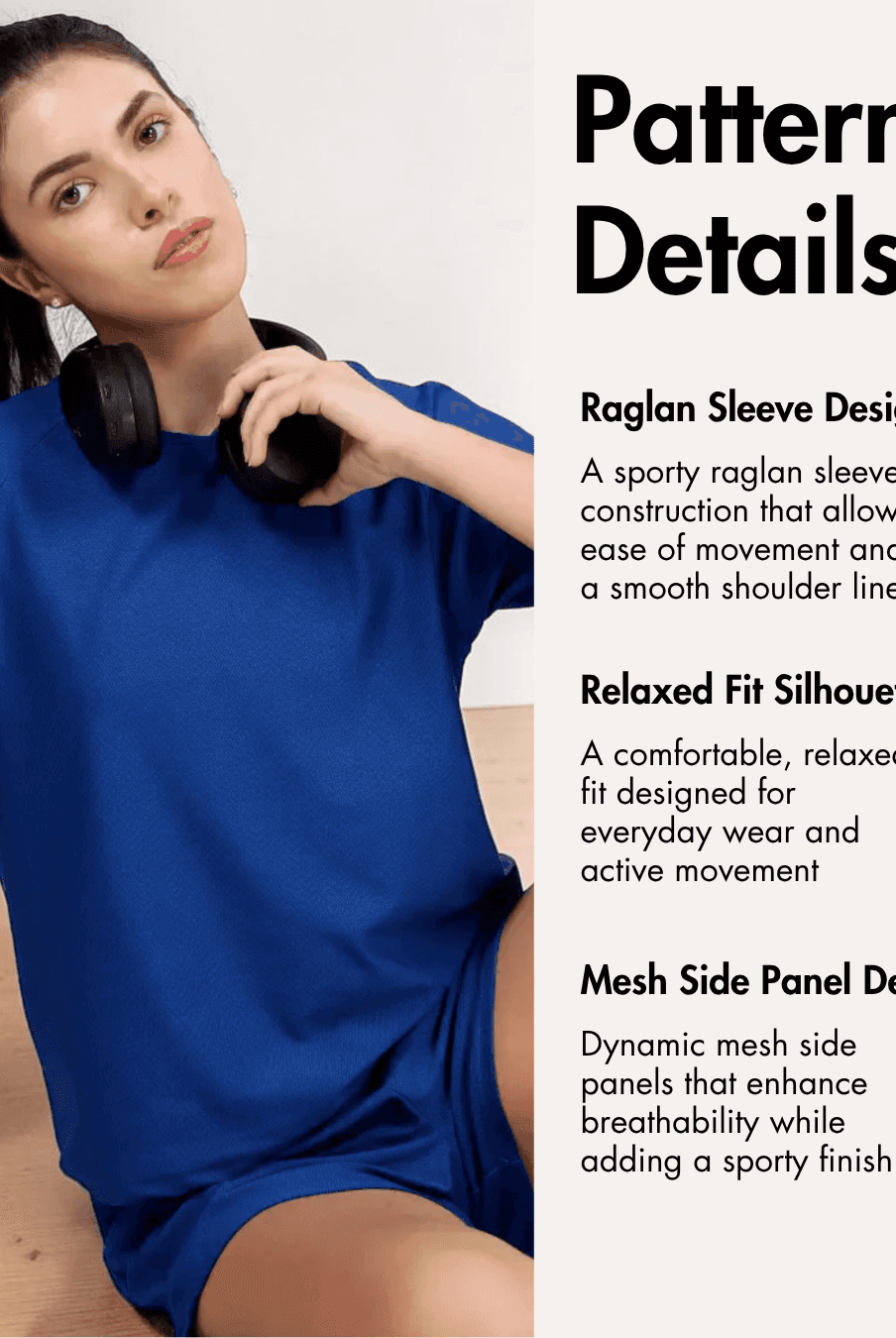PDF sewing pattern details for women's raglan T-shirt 'Maria' with short sleeves and crew neck