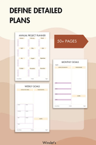Define detailed sewing plans with the Sewing Project Planner. Includes annual, monthly, and weekly project planning pages.