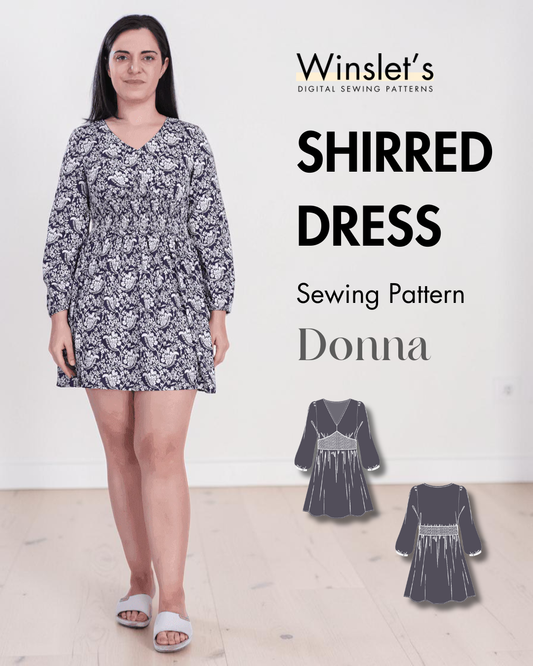 Shirred Dress Sewing Pattern 'Donna'