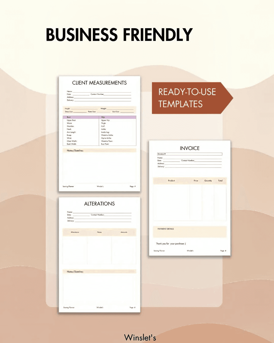 Product details and project tracking templates