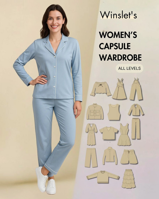 Women's Capsule Wardrobe Sewing Patterns Bundle: 15 Patterns