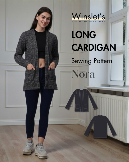 Long Cardigan Sewing Pattern 'Nora'