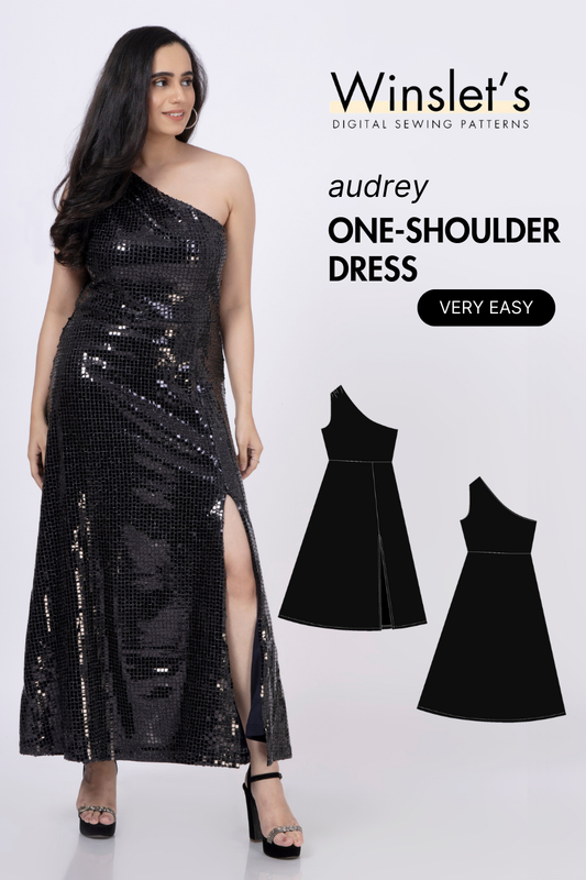 One Shoulder Dress Sewing Pattern 'Audrey'