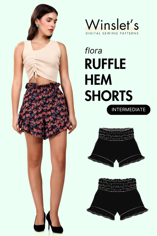 Ruffle Hem Shorts Sewing Pattern 'Flora'