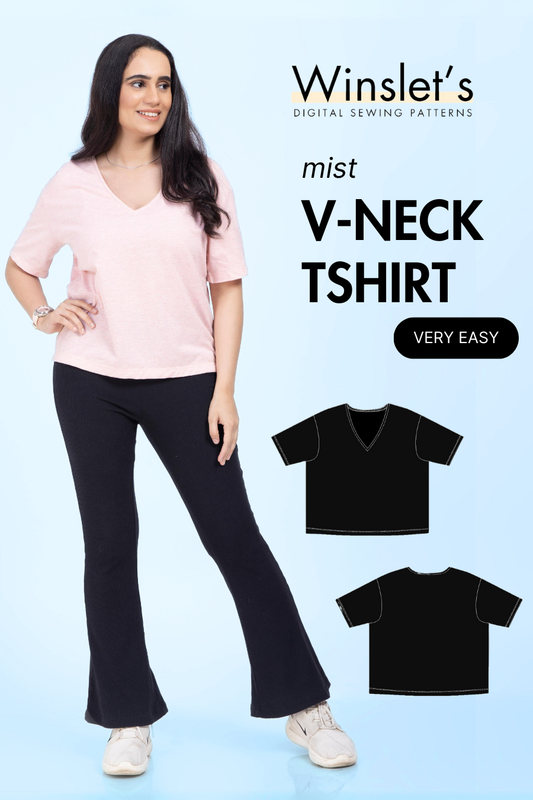 V-Neck T-shirt Sewing Pattern 'Mist'