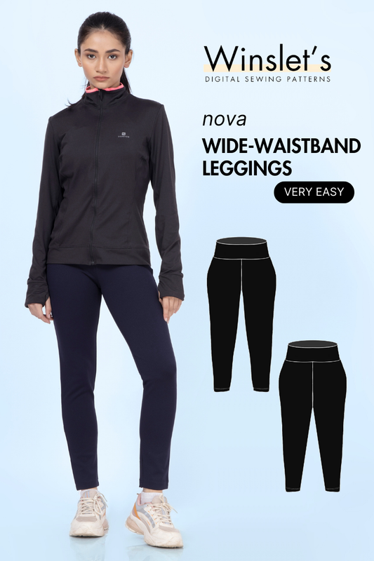 Wide Waistband Leggings Sewing Pattern 'Nova'