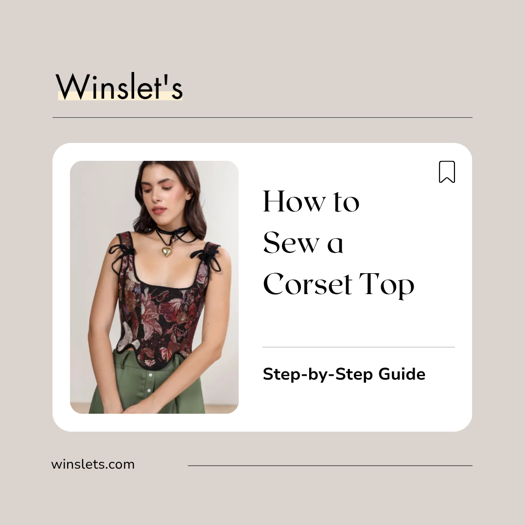 Victoria Corset Top sewing pattern featuring a fitted corset top with wide shoulder straps, a lace-up back closure, princess seams, and a pointed hem.