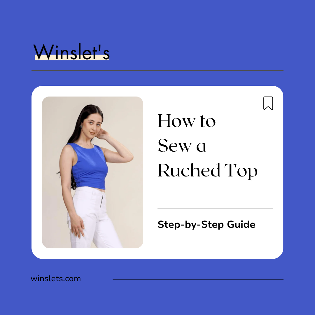 Woman wearing the Winslet's Luna Ruched Top, a reversible knit top with side ruching and a versatile neckline, sewn using the Winslet's sewing pattern.