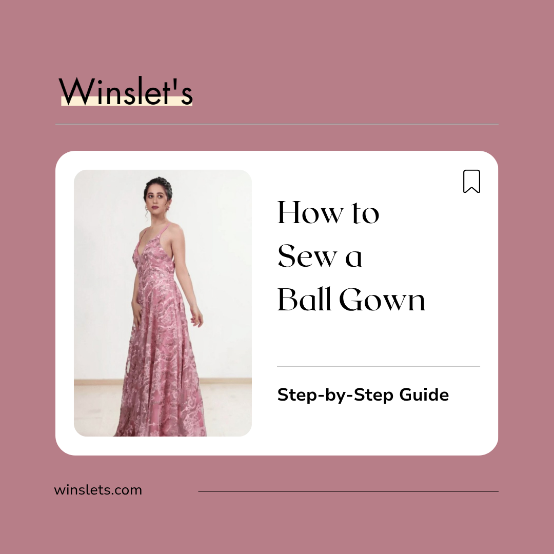 Woman wearing the Florentine Ball Gown sewing pattern featuring a plunge neckline, shoulder straps, full gathered skirt, and concealed zipper closure.