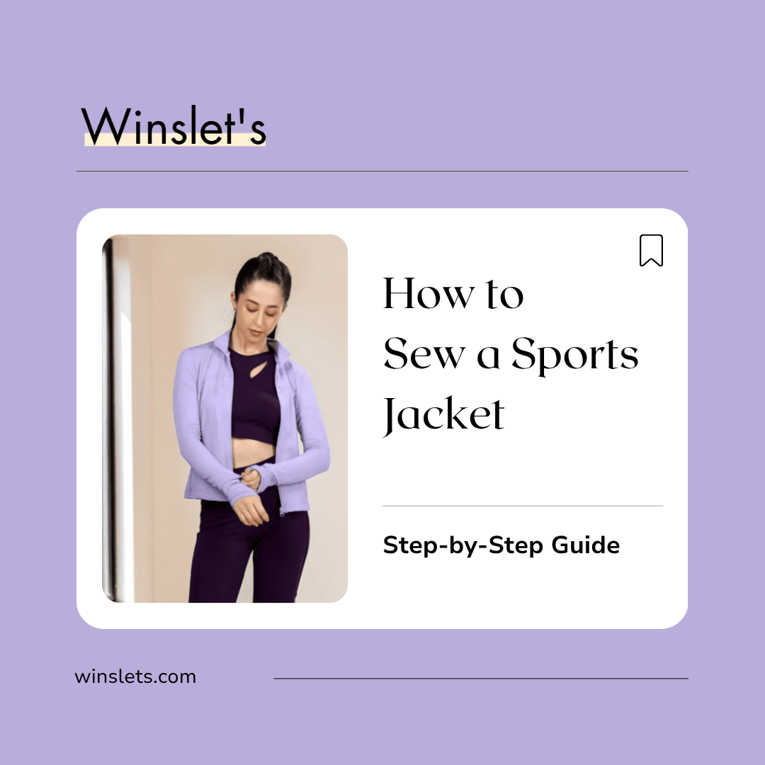 Woman wearing the Winslet's Venus Sports Jacket Sewing Pattern featuring a full separating front zipper, stand collar, zippered front pockets, thumbhole sleeves, fitted panel construction, and performance knit fabric.