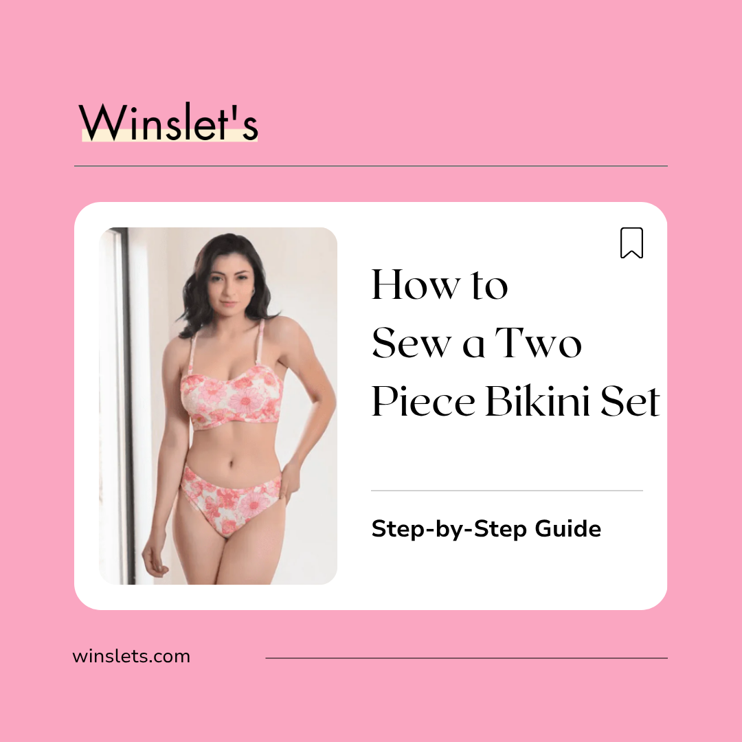 Woman wearing the Winslet's Masha Two-Piece Bikini Set featuring a lined balconette bikini top with adjustable shoulder straps and Brazilian bikini bottoms with a lined gusset and high-cut back, sewn in stretch swimwear fabric.