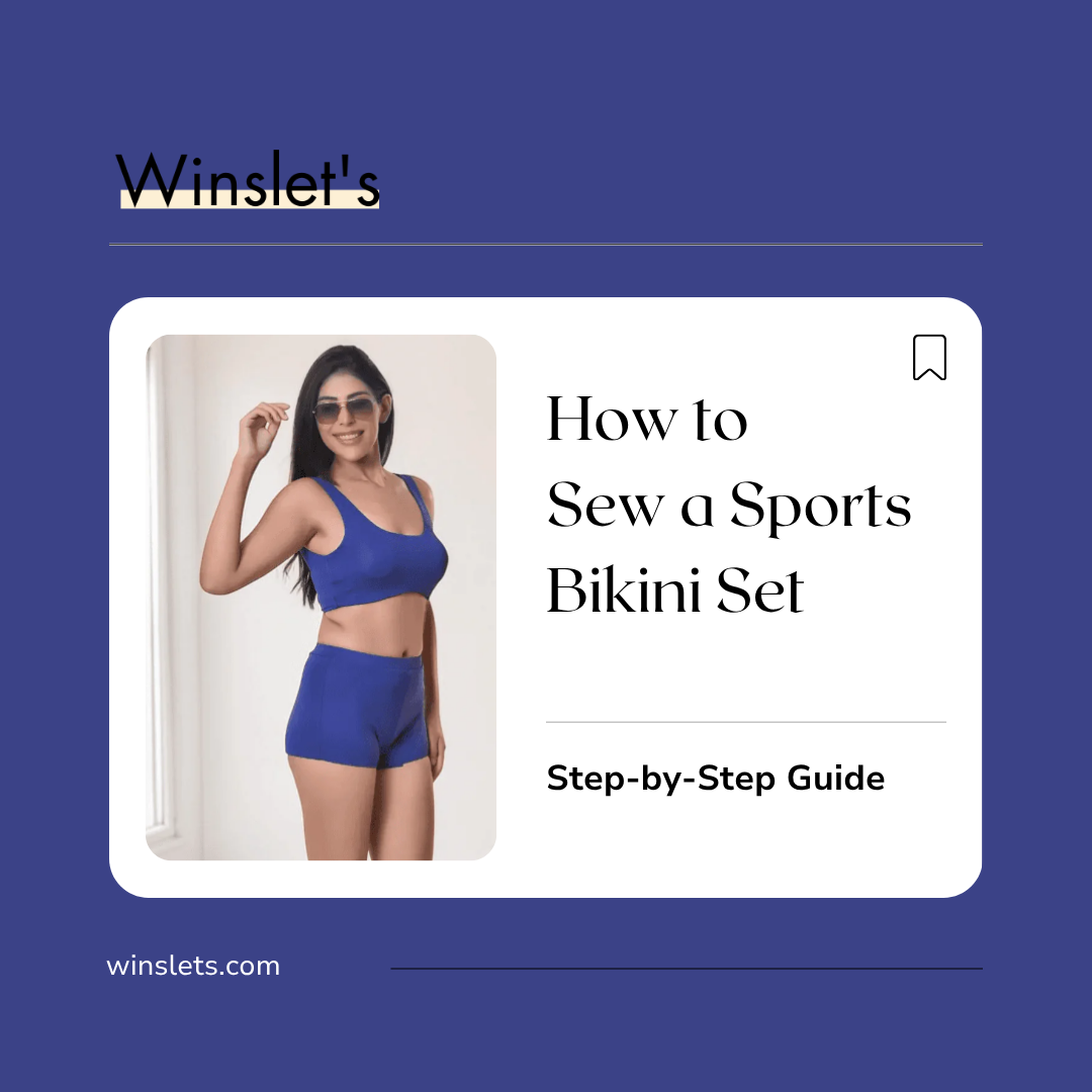 Woman wearing the Winslet's Aruba Sports Bikini Set featuring a fully lined sports bikini top with wide shoulder straps and high-waisted shortie bikini bottoms.