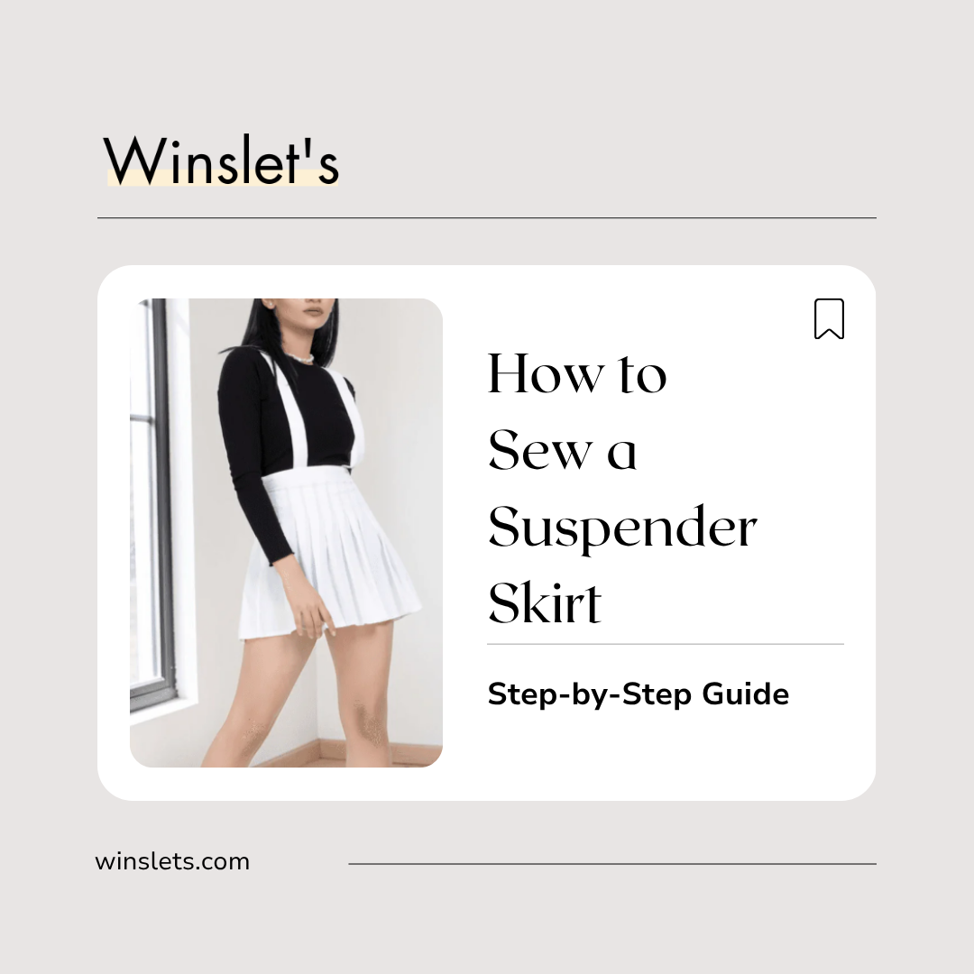 Woman wearing the Winslet's Iris Suspender Skirt featuring a high-waisted pleated mini skirt with attached suspenders, a fitted waistband, and a side zipper closure.