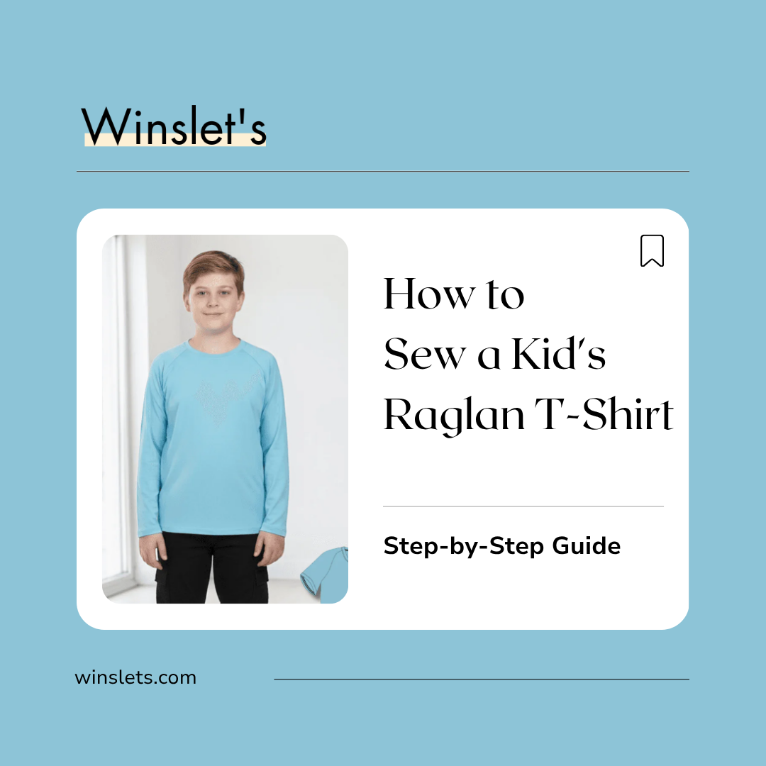 Child wearing the Winslet's Charlie Kids Raglan T-shirt Sewing Pattern featuring a relaxed fit, classic crew neckline, raglan sleeves, and a choice of short or long sleeves sewn in soft stretch jersey knit fabric.