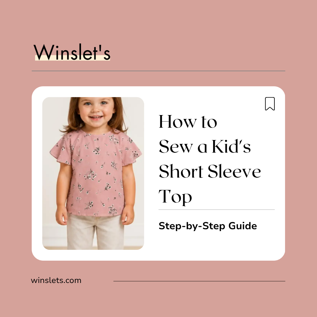 Child wearing the Winslet's Miko Kids Short Sleeve Top featuring cap sleeves, a round neckline, and a back buttoned loop cut-out closure.