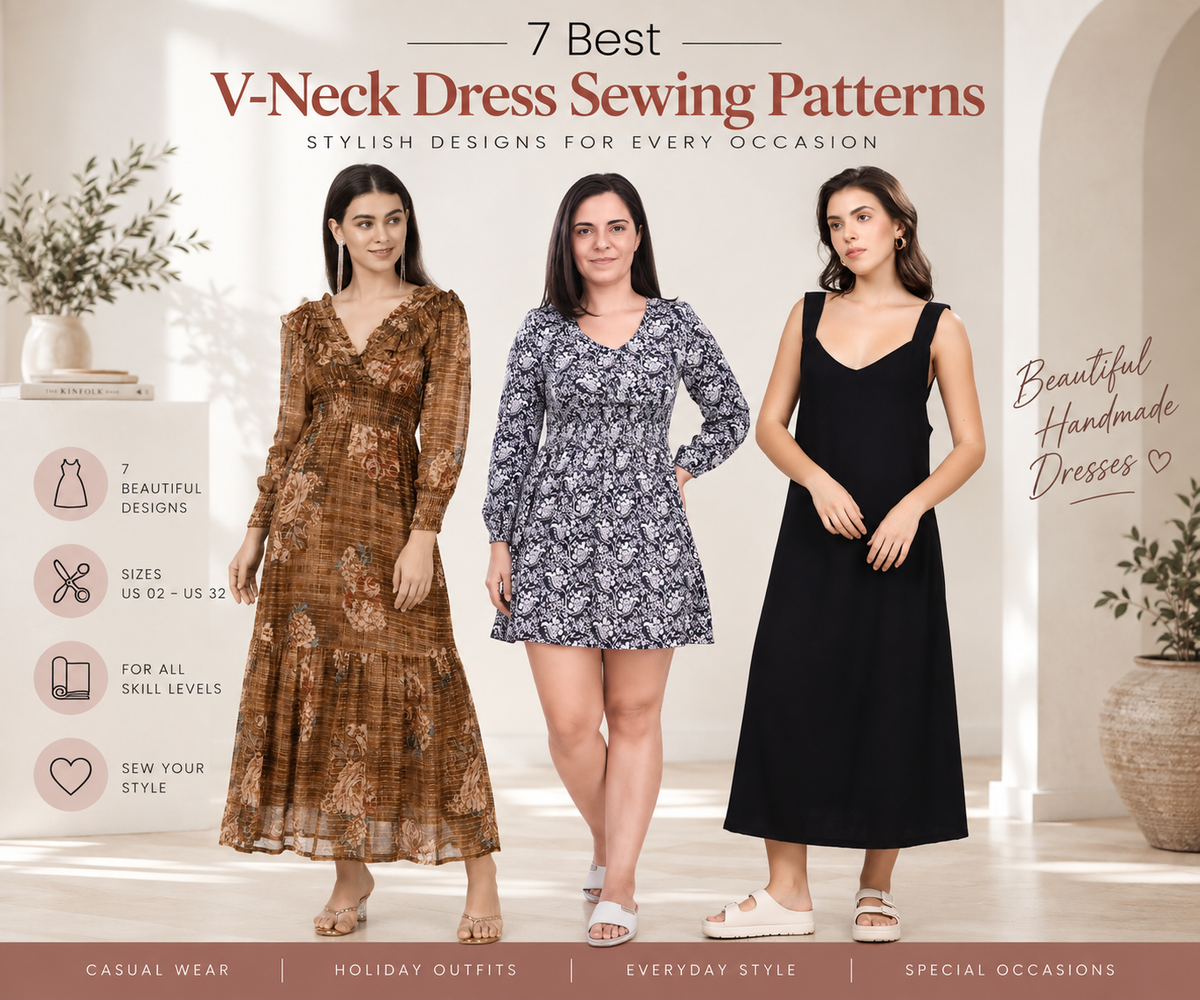 Best V-Neck Dress Sewing Patterns for Stylish Handmade Dresses