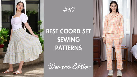 Stylish women's coord set sewing patterns featuring skirts and pajamas