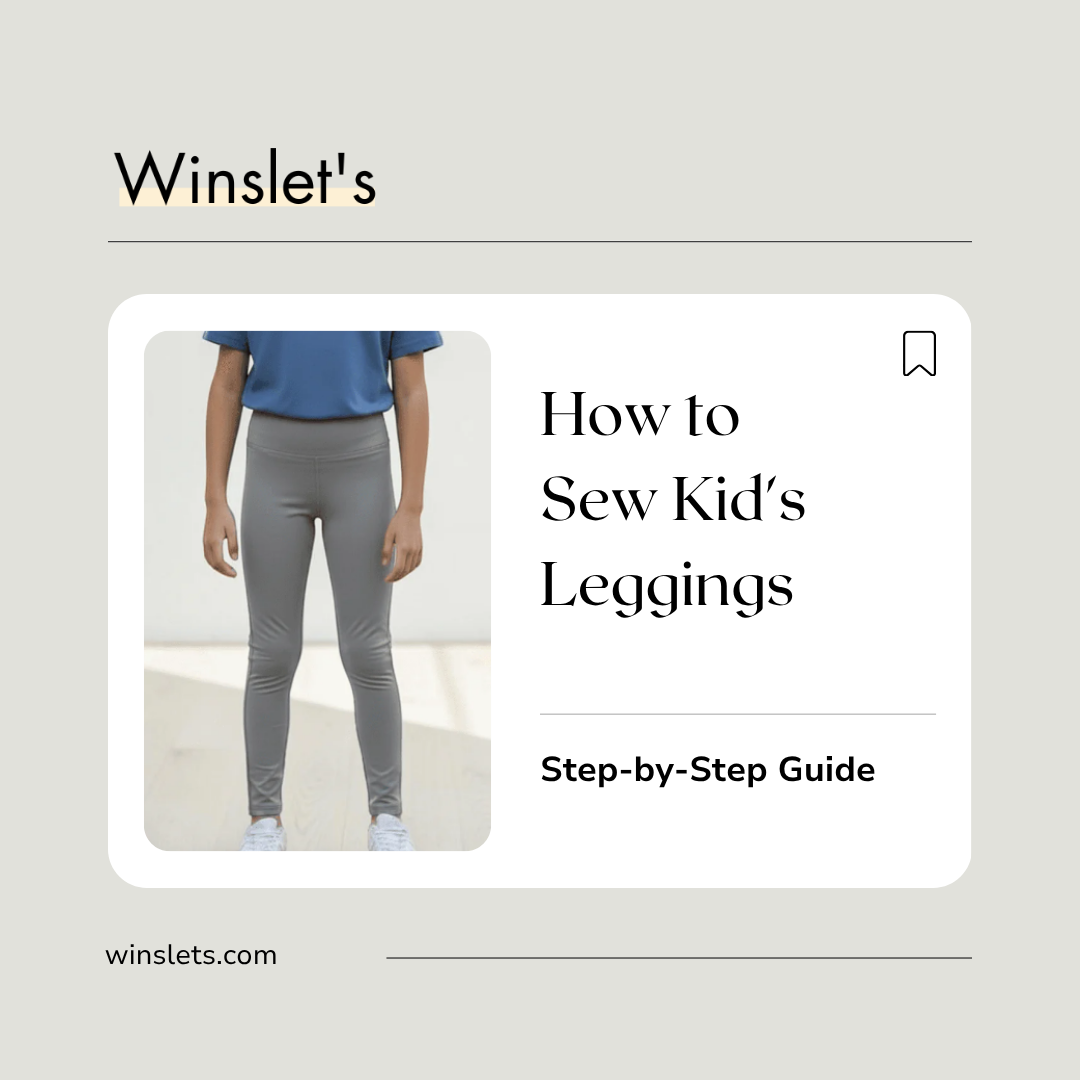 Child wearing the Winslet's Avery Kids Leggings Sewing Pattern featuring a comfortable elastic waistband, close-fitting silhouette, and optional ankle cuffs sewn in soft stretch jersey knit fabric.