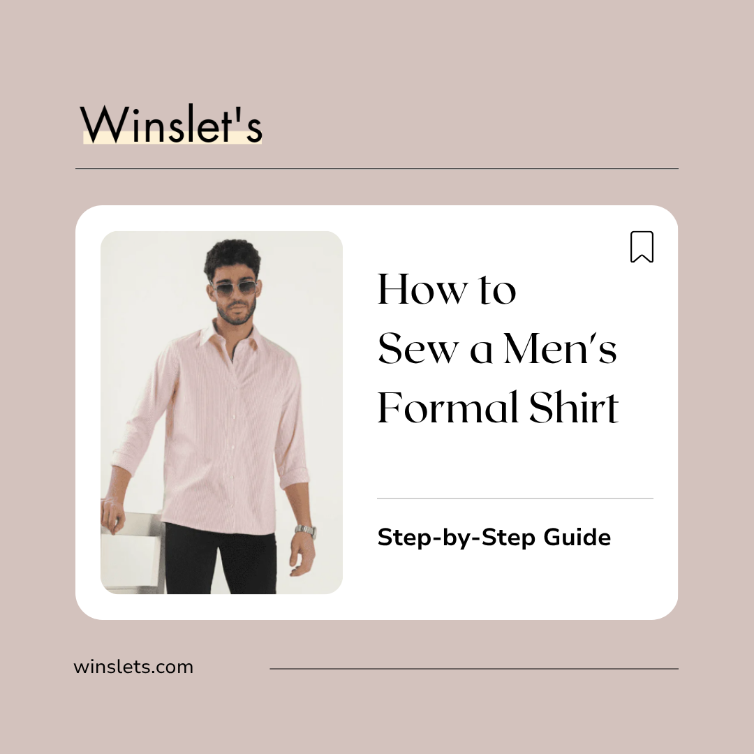 Man wearing the Winslet's Patrick Formal Shirt Sewing Pattern featuring a classic button-down design with long sleeves, sleeve cuffs, a structured collar with collar stand, and a tailored fit.