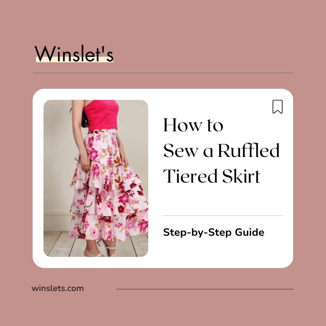 Woman wearing the Winslet's Amy Ruffled Tiered Skirt featuring a flowing four-tier ruffled midi skirt with a fitted waistband, center back zipper, and elegant gathered silhouette.