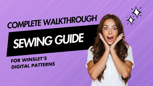 Excited woman promoting Winslet’s Sewing Guide complete walkthrough.
