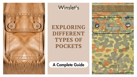 Exploring different pocket styles – leather flap and camo patch pockets.